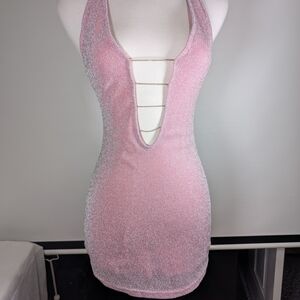 Cider Pink and White Bodycon Mini Dress